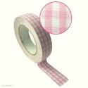 Ruban tissu adhésif masking tape Vichy rose 193515 PWI