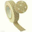 Ruban tissu adhésif  masking tape Lin à pois blancs 193580 PWI